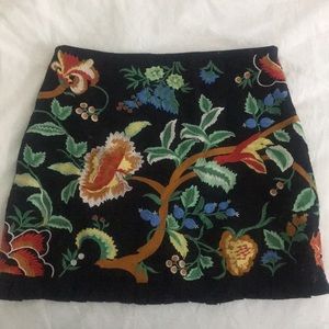 Zara embroidered skirt